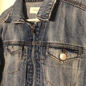 Treasure & Bond girls zipper jean jacket, size  10-12